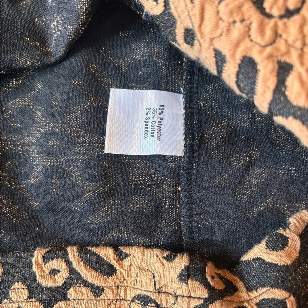 Sahalie Rust Orange Black Jacquard Textured A-Line Mini Skirt Size Medium
